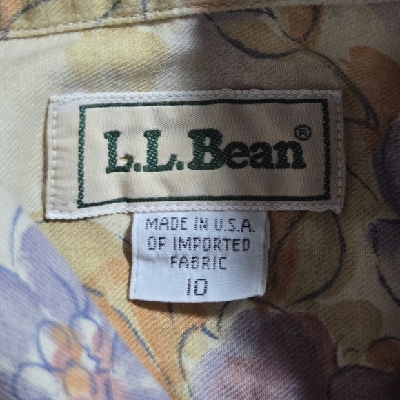L.L. Bean Womens Vintage Colorful Floral Puff Sleeve Button Up Shirt Size 10 - Picture 7 of 7